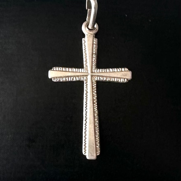 925 Silber Kreuz Anhänger - Vintage Schmuck für Halskette