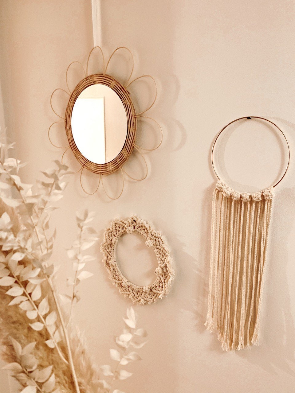 Rattan Mirror Spiegel DIY Kit Set Bohemian Style do it Etsy