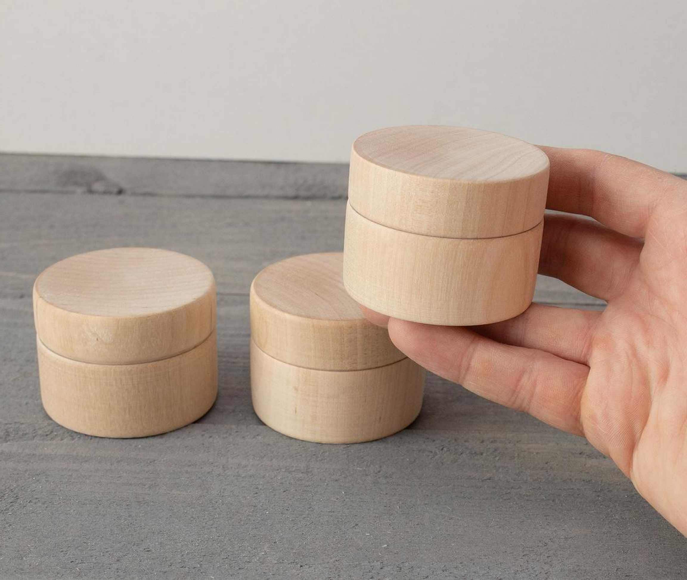 Round Wooden Round Box, Jewelry Wooden Box Etsy