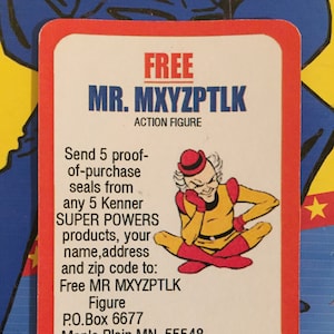Mr. Mxyzptlk Offer Sticker, Custom Kenner Super Powers