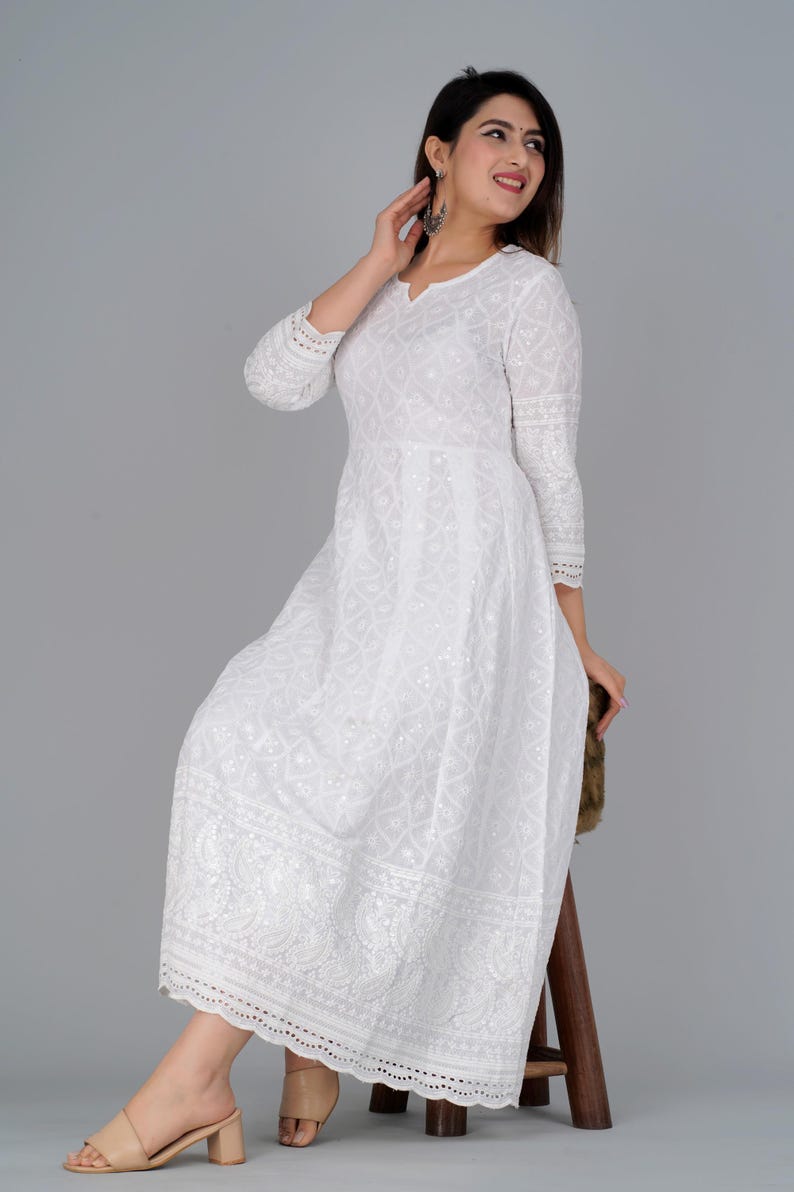 Chikankari Kurti Set JG JAI GOVINDAM Chikankari Cotton Kurti Set For Women - Summer Dress With Pant, Pakistani Salwar Kameez A-line Kurta Chikankari Kurti Set JG JAI GOVINDAM Chikankari Cotton Kurti Set For Women - Summer Dress With Pant, Pakistani Salwar Kameez A-line Kurta