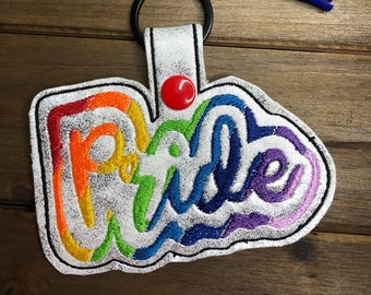 Rainbow Pride Embroidered Keychain - Gay Rainbow Keychain, Lgbtq Keychain, Pride Month, Pride Flag, Lgbtq, Keychains, Key Chain, Embroide