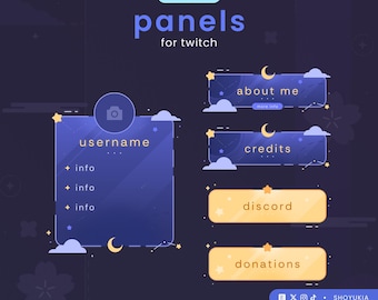 Twitch Panels : Starry Night Blue | Stream Graphics for Streamers