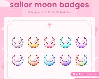 Twitch Sub Badges : Usagi Moon  | Bit Badges, Channel Point Icons for Discord & YouTube