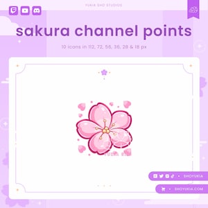 Sakura Twitch Channel Points Icon (Pink) | Cute Emotes, Sub Badges for Streamers, YouTube & Discord Roles