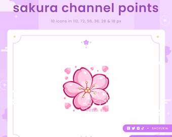Twitch Channel Point Icon : Sakura  (Pink) | Streamer Emotes, Sub Badges for Discord & YouTube
