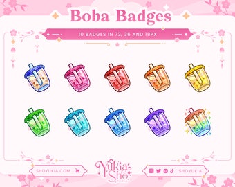 Boba Sub Badges for Twitch/YouTube/Kick/Discord | Bit Badges | Twitch Sub Badges | Subscriber Badges | Discord Roles | Stream Badges