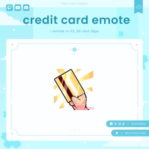 Credit Card Twitch Emote (Tanned) | Cute Stream Emotes for YouTube, Discord & PNGTuber VTuber Assets