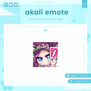 Twitch Emote: Akali Reverse  | LoL Emote Pack for Discord, YouTube & TikTok