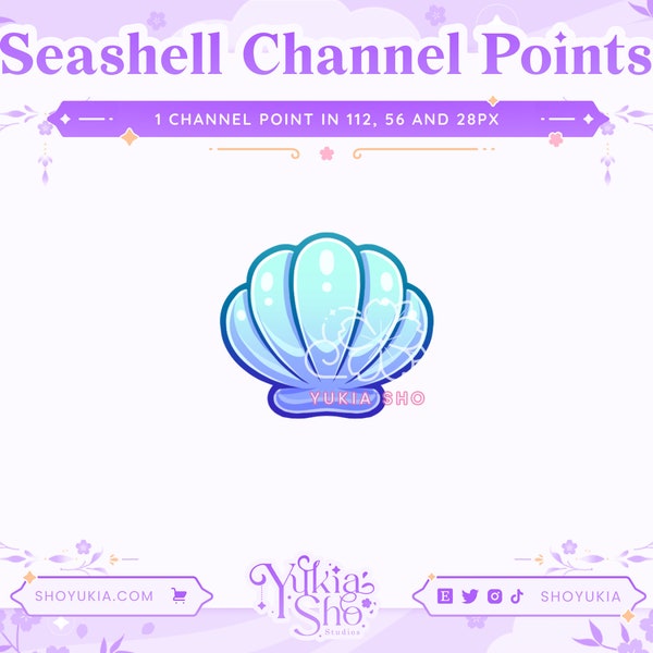 Seashell (Blue) Channel Points for Twitch| Twitch Channel Point Icon | Twitch Emotes | Stream Emotes |  Discord