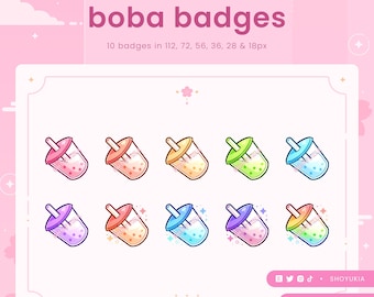 Twitch Sub Badges : Boba  | Bit Badges, Channel Point Icons for Discord & YouTube