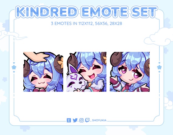 League Of Legends Kindred Emote Set For Twitch discord Etsy Australia