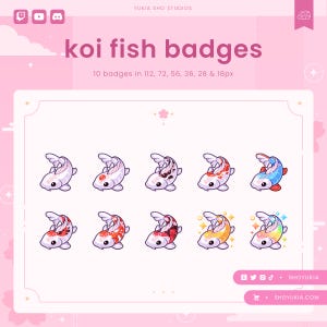 Koi Fish  Twitch Sub Badges | Bit Badges & Channel Points for Discord