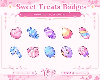 Sweet Treats Sub Badges for Twitch/YouTube/Discord | Bit Badges | Twitch Sub Badges | Stream Badges | Discord Roles | Candy Dessert Badges