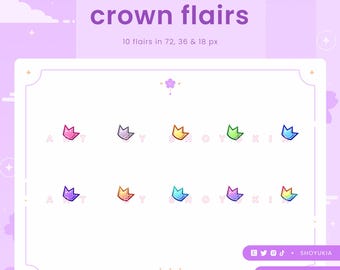 Krone Twitch Badge Flair (Angled) | Niedliche Add-On Icons für Tiered Stream Sub Badges