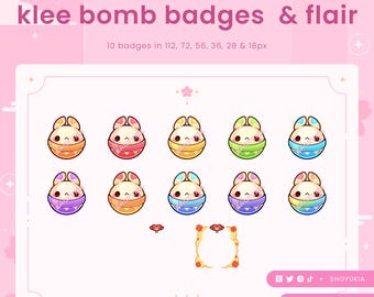Klee Bunny Bomb Twitch サブスクライバーバッジ＆フレアパック | Discord ロールアイコン