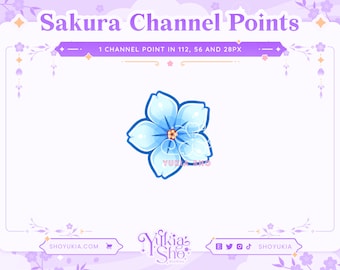 Sakura Channel Points (Blue) for Twitch | Twitch Channel Point Icon | Twitch Emotes | Stream Emotes |  Channel Point Redeem