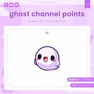 Ghost Twitch Channel Points Icon | Cute Emotes, Sub Badges for Streamers, YouTube & Discord Roles