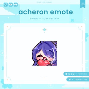 Acheron Heart Twitch Emote | Cute Honkai: Star Rail Emotes for Streamers, YouTube, Discord, Tiktok