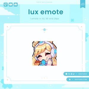 Lux Hehe Twitch Emote | Cute LoL Emote Pack for Streamers, YouTube, Discord, Tiktok