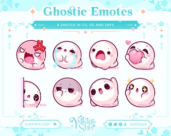 Ghost Emote Pack for Twitch/Discord/YouTube |  Custom Twitch Emotes | Twitch Halloween Emote | Streaming | Discord Stickers | Stream Emotes