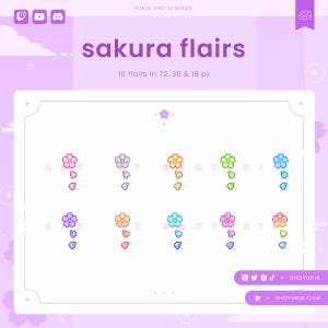 Sakura Twitch Badge Flair | Cute Add-On Icons for Tiered Stream Sub Badges
