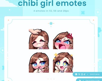 Chibi Girl (set 2) Twitch-emotepakket | Anime Discord-emoties