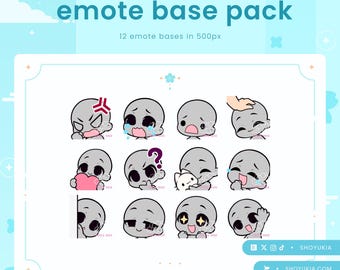 DIY Twitch Emote Base Pack (COMMERCIAL USE) | Emote Templates for Youtube & Discord