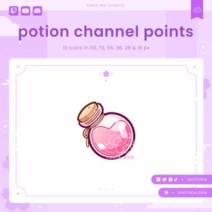 Potion Twitch Channel Points Icon (Pink)| Cute Emotes, Sub Badges for Streamers, YouTube & Discord Roles