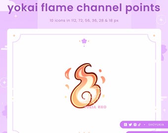 Twitch Channel Point Icon : Yokai Flame  (Orange)| Streamer Emotes, Sub Badges for Discord & YouTube