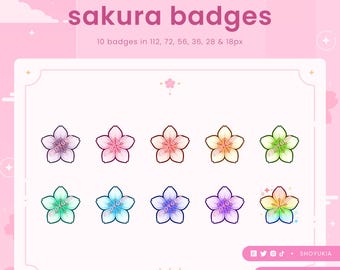 Sakura  (Pastel) Twitch Sub Badges | Bit Badges & Channel Points for Discord