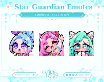 Star Guardian Emote Set (Set 3) for Twitch/Discord/Youtube |  Custom Twitch Emotes | Discord Emotes  | Discord Stickers | Emote Pack