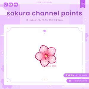 Twitch Channel Point Icon : Sakura  (Pink)| Streamer Emotes, Sub Badges for Discord & YouTube