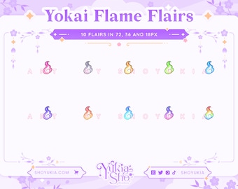 Yokai Flame Twitch Sub Badge Flair | Bit Badges | Twitch Sub Badges | Twitch Flair | Badge Flair | Badge Flair Twitch | Cute Sub Badges