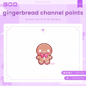 Gingerbread Twitch Channel Points Icon | Cute Emotes, Sub Badges for Streamers, YouTube & Discord Roles