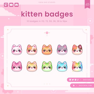 Twitch Sub Badges : Kitten  | Bit Badges, Channel Point Icons for Discord & YouTube