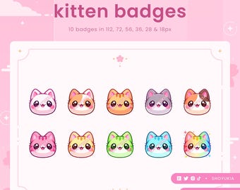 Twitch Sub Badges : Kitten  | Bit Badges, Channel Point Icons for Discord & YouTube