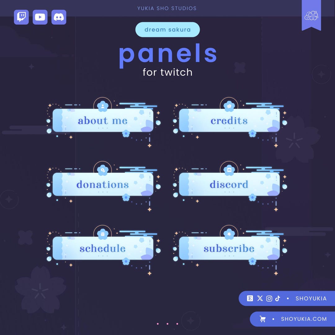 Dream Sakura (azure) Twitch Panels | Stream Graphics Pack - Etsy Australia