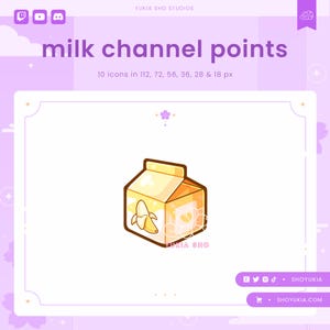 Banana Milk Twitch Channel Points Icon | Cute Emotes, Sub Badges for Streamers, YouTube & Discord Roles