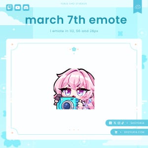 Twitch Emote: March Caught in 4K  | Honkai Star Rail Emotes for Discord, YouTube & TikTok