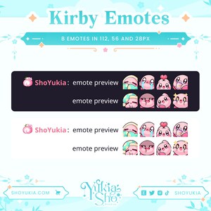 Pink Puff Emote Pack for Twitch/Discord/Youtube Custom Twitch Emotes Discord Emotes Discord Stickers Stream Emotes Cute Emotes image 2