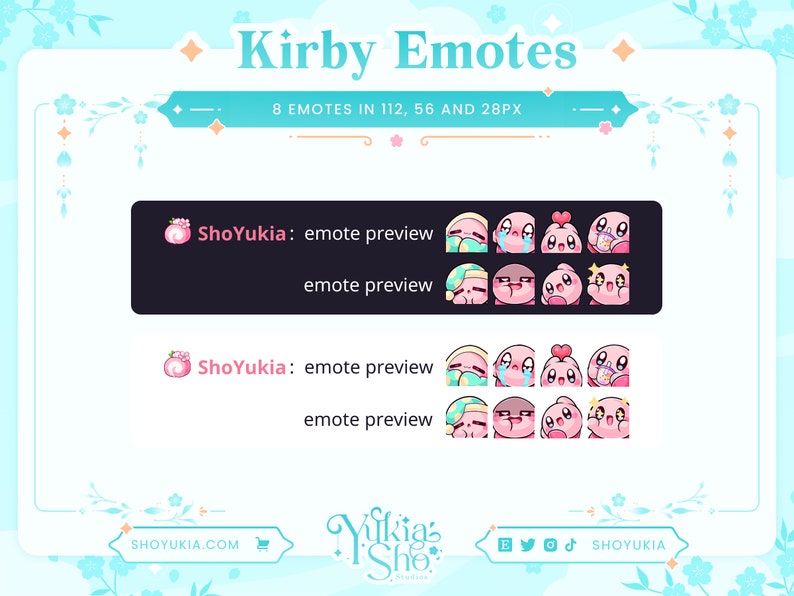Pink Puff Emote Pack for Twitch/Discord/Youtube Custom Twitch Emotes Discord Emotes Discord Stickers Stream Emotes Cute Emotes image 2
