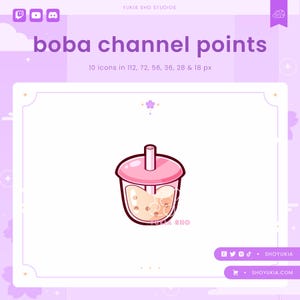 Twitch Channel Point Icon : Boba  (Pink) | Streamer Emotes, Sub Badges for Discord & YouTube