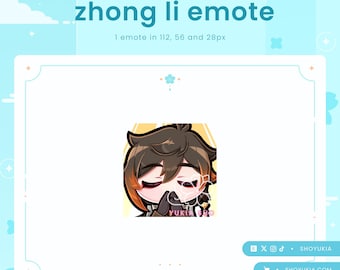 Twitch Emote : Zhong Li Pray  | Genshin Impact Emote Pack for Discord, YouTube & TikTok