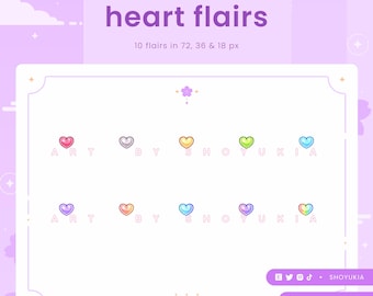 Heart Twitch Badge Flair | Tiered Sub Icons for Streamers