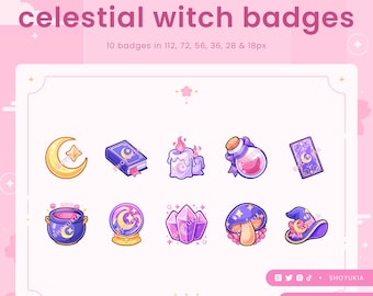 Celestial Witch  (Indigo)  Twitch Sub Badges | Bit Badges & Channel Points for Discord