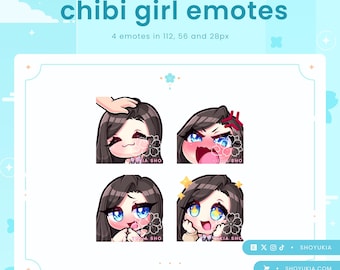 Chibi Girl (set 2) Twitch-emotepakket | Anime Discord-emoties