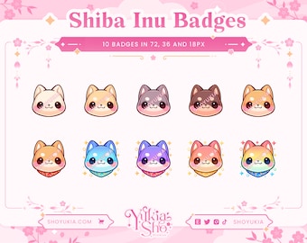Shiba Inu Sub Badges for Twitch/Youtube/Discord | Bit Badges | Twitch Sub Badges | Subscriber Badges | Discord Roles | Stream Badges