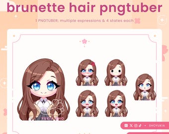 Female Chibi PNGTuber Avatar | VTuber Streamer Model for Twitch, Youtube