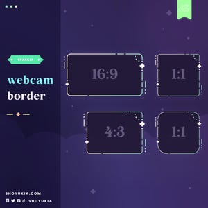 Sparkle Webcam Border (Emerald) | Cute Aesthetic Webcam Frame for Twitch, YouTube, TikTok & Facebook Streaming